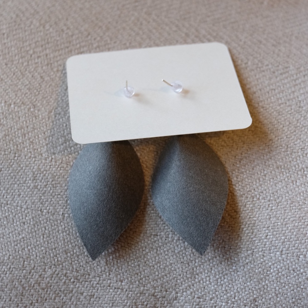 Inverted Teardrop Earrings - Black - Picture 2 of 2